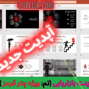 قالب پاورپوینت بازاریابی (تم: ویژه چتر قرمز) 61 اسلاید