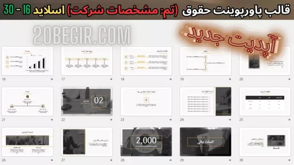 دانلود تم پاورپوینت حقوق تم مشخصات شرکت
