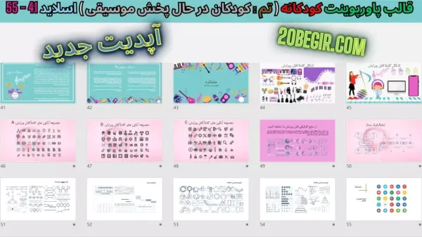 دانلود قالب پاورپوینت کودکان در حال پخش موسیقی