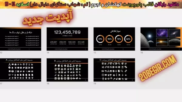 دانلود تم پاورپوینت کهکشان شهاب سنگها ی دنبالدار