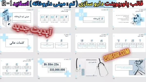 دانلود رایگان تم پاورپوینت داروسازی - مینی تم داروخانه
