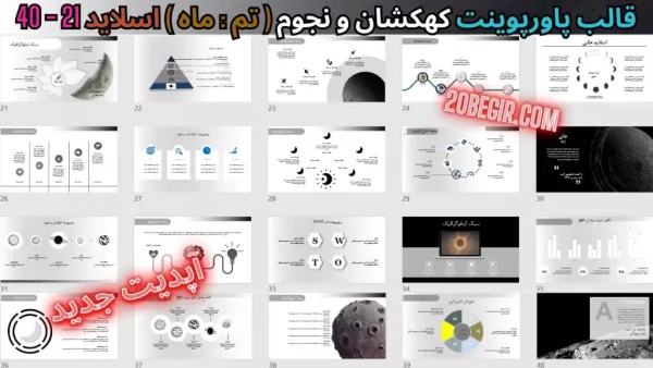 دانلود تم پاورپوینت کهکشان و نجوم ماه