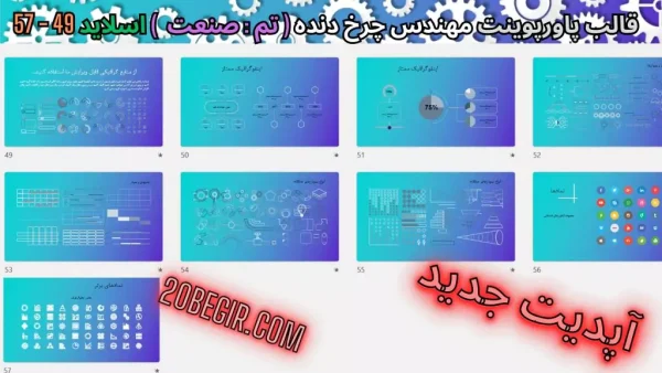 دانلود قالب پاورپوینت چرخ دنده صنعتی