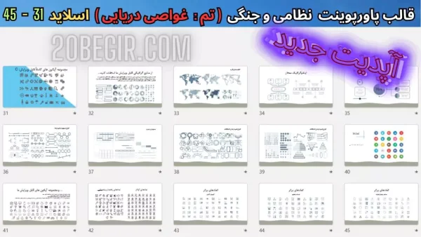 دانلود قالب پاورپوینت نظامی غواصی دریایی