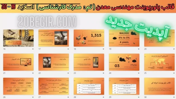 دانلود تم پاورپوینت مهندسی معدن - مدرک کارشناسی