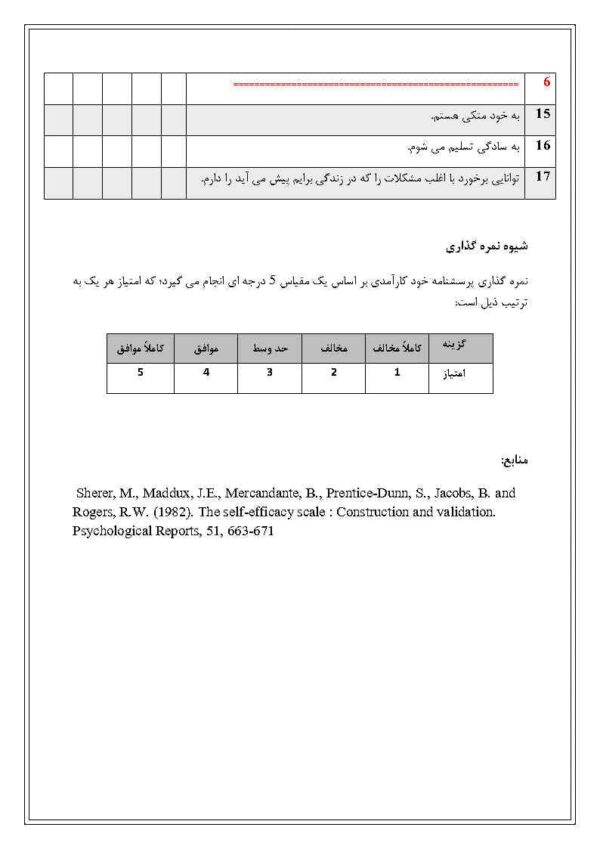 دانلود رایگان پرسشنامه خود کارآمدی (GSES) 17 سوالی - Image 3