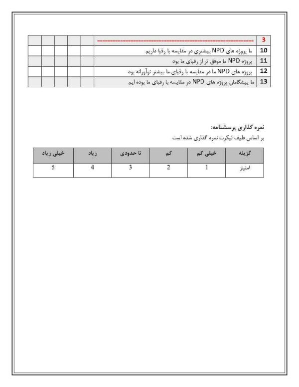 دانلود رایگان پرسشنامه توسعه محصول جدید (کسزی و بیمنز) - Image 3