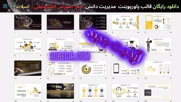 دانلود رایگان قالب پاورپوینت مدیریت دانش (تم: آموزش الکترونیکی) 58 اسلاید - Image 2
