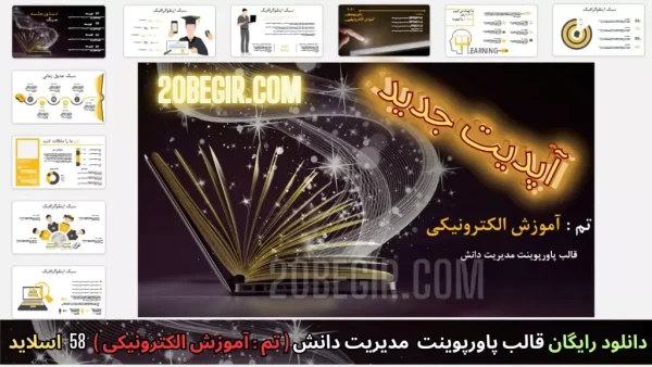 قالب پاورپوینت مدیریت دانش آموزش الکترونیکی