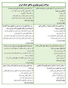نمونه سوالات ژئومورفولوژی مناطق خشک ایران