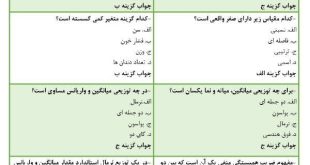 نمونه سوالات آمار زیستی