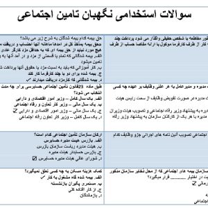 سوالات استخدامی نگهبان تامین اجتماعی